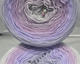 Gradient Yarn Cake, 50/50 cotton acrylic, "MYSTIC", crochet/knitting yarn, ombre yarn, shawl yarn, mandala gradient yarn
