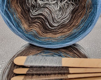 cotton/acrylic yarn cake, "CATEYE", crochet/knitting yarn, ombre yarn, shawl yarn, mandala gradient yarn, fingering yarn, cakeyarn, yarncake