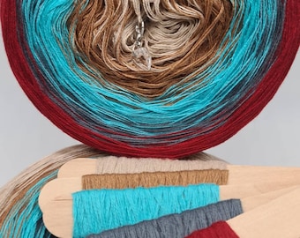 Salsa Gradient Yarn Cake, 50/50 Cotton Acrylic, Crochet Knitting Yarn