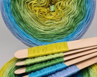 Gradient Yarn Cake, 50/50 cotton acrylic, "CHARM", crochet/knitting yarn, ombre yarn, shawl yarn, mandala gradient yarn