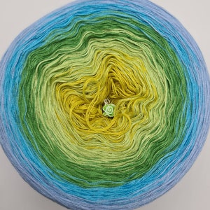 Gradient Yarn Cake, 50/50 cotton acrylic, CHARM, crochet/knitting yarn, ombre yarn, shawl yarn, mandala gradient yarn image 3