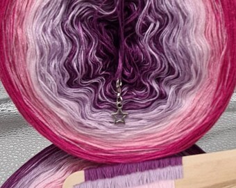 Pink Ombre Yarn Cake, 50/50 Cotton Acrylic, Crochet Knitting, JLO