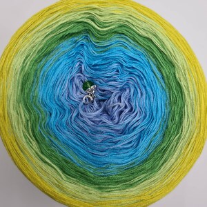 Gradient Yarn Cake, 50/50 cotton acrylic, CHARM, crochet/knitting yarn, ombre yarn, shawl yarn, mandala gradient yarn image 4