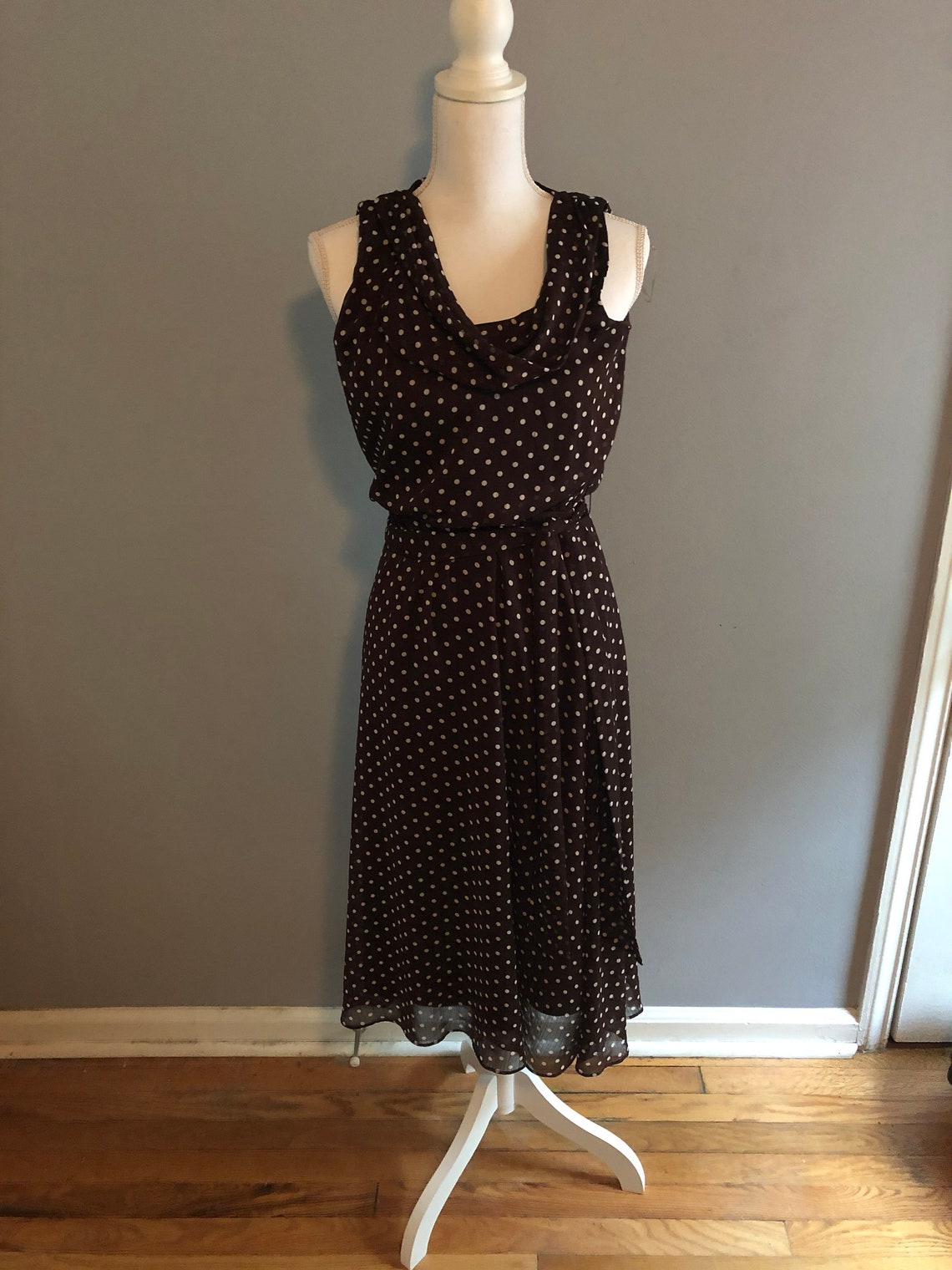 Brown Polka Dot Dress Etsy