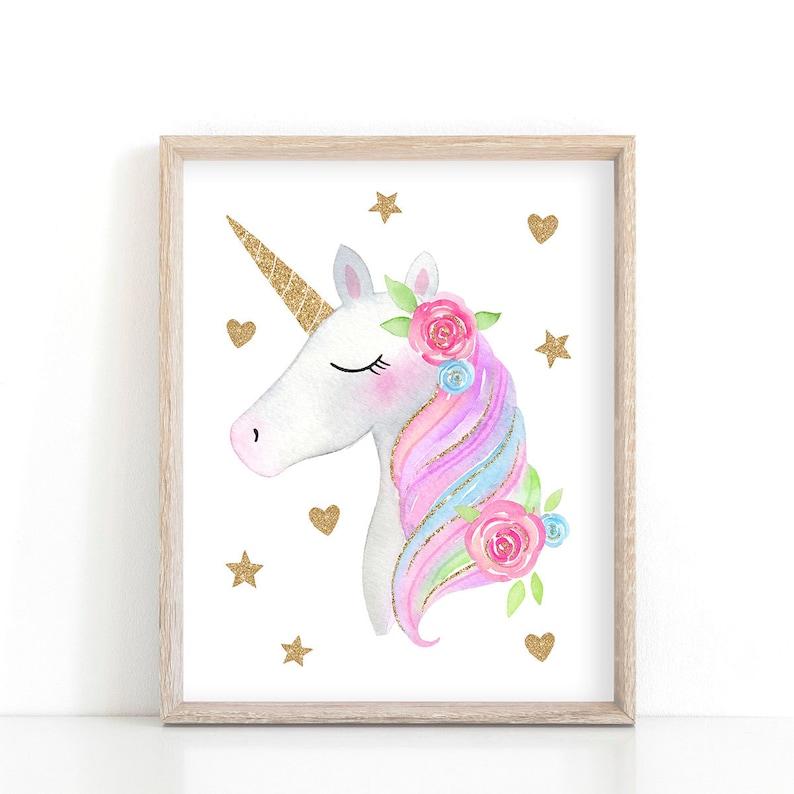 Unicorn Wall Decor Unicorn Print Unicorn Wall Art Unicorn Etsy