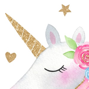 Unicorn Nursery Decor Posters Wall Art Prints Set of 4 Printable Girls ...