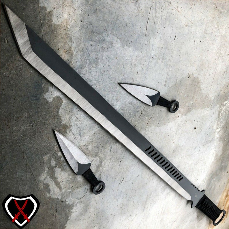 28 NINJA SWORD Full Tang Machete Tactical Fixed Blade Etsy