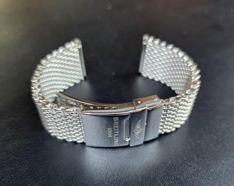 Milanese mesh-armband voor Breitling Superocean/Avenger/Navitimer/Heritage: 22/24 mm