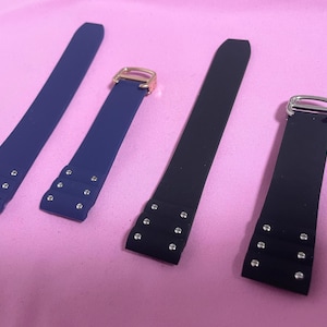 Strap for Cartier Santos – 21mm Rubber Watch Band with Rivets, Sport Silicone Replacement with Folding Buckle