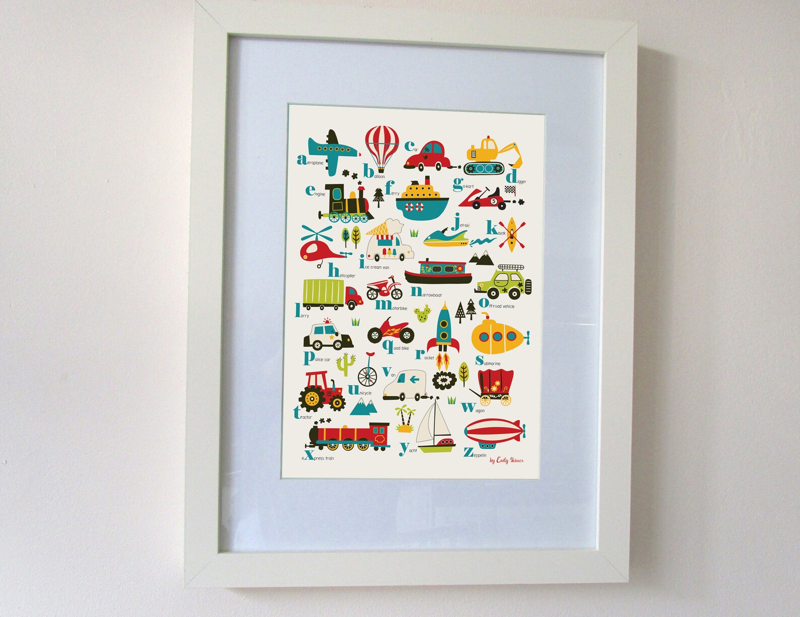 Vehicles Alphabet Children's Art Print A3 Transport Etsy
