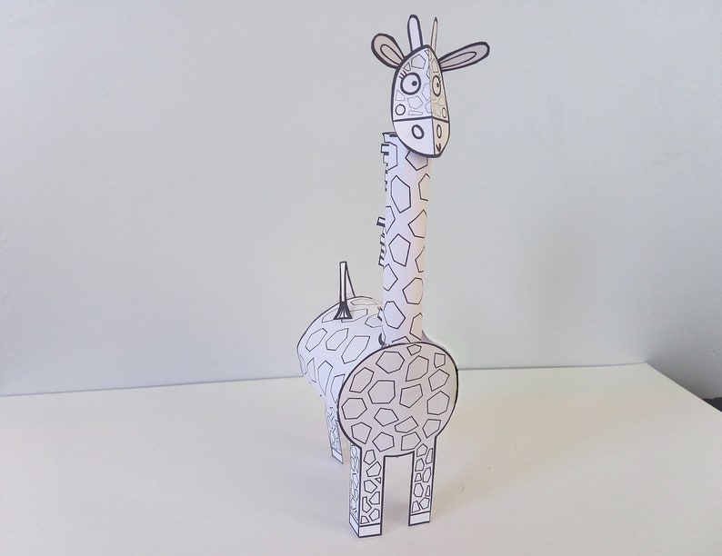 Paper Animals activité dartisanat imprimable pour les enfants, téléchargement numérique de coloriage et dartisanat, SVG facile à faire des modèles image 5