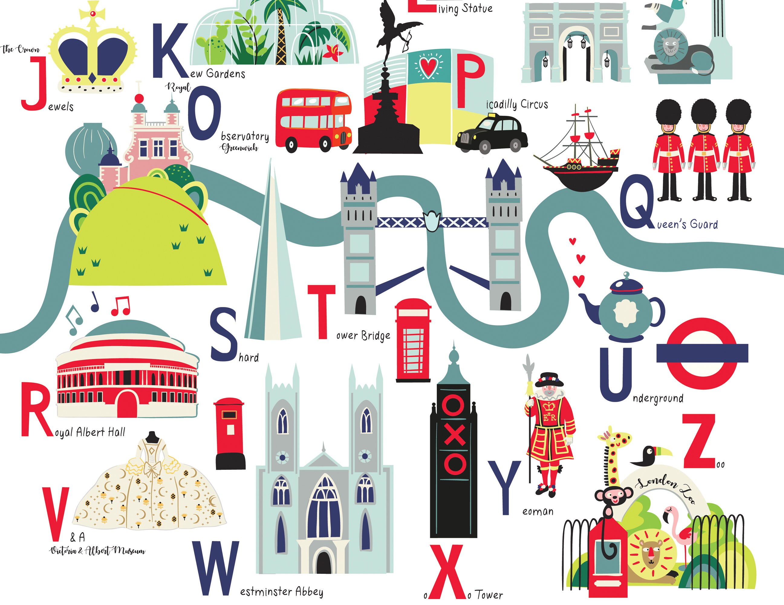 London Alphabet Print instant download AZ London landmarks Etsy