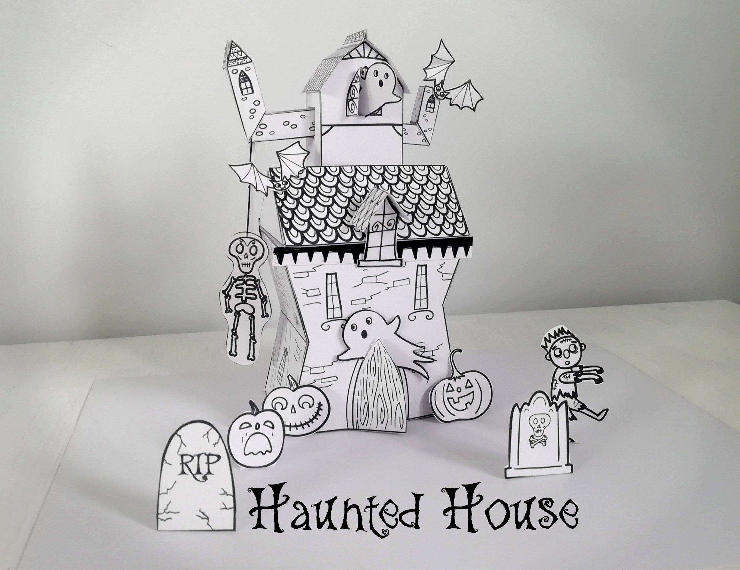 How to Make an Easy Haunted House - Fun Halloween Kite Paper