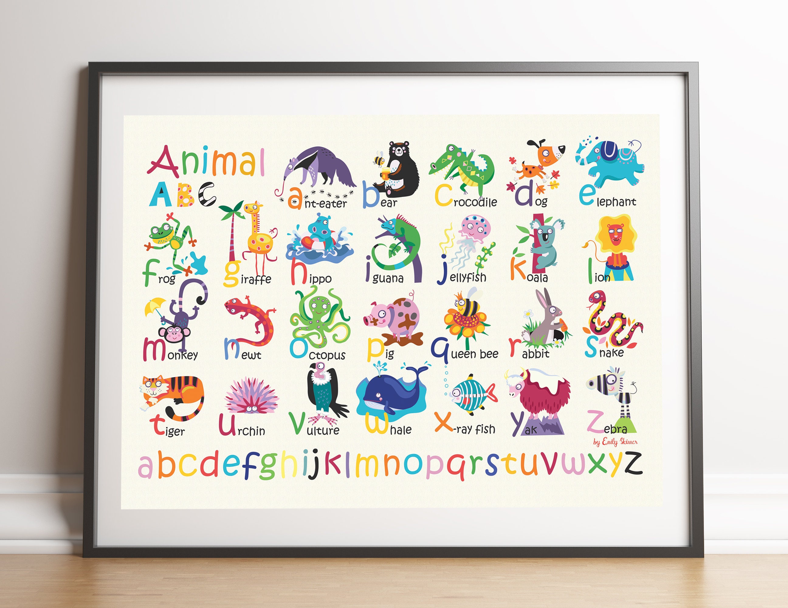 ABC Animal Alphabet Wall Sticker Educational Color Letter Wall