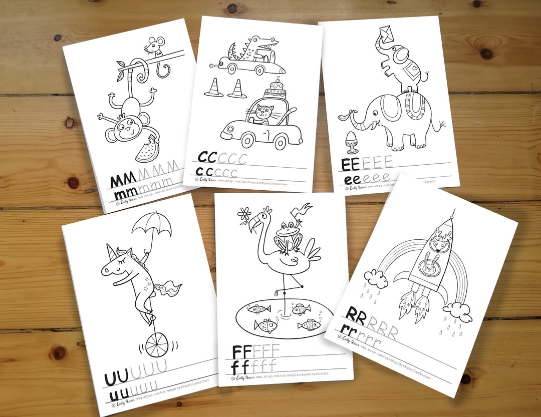 Phonics Colouring Sheets, Instant Download, Alphabet Colouring In, Printables, Teaching Aids