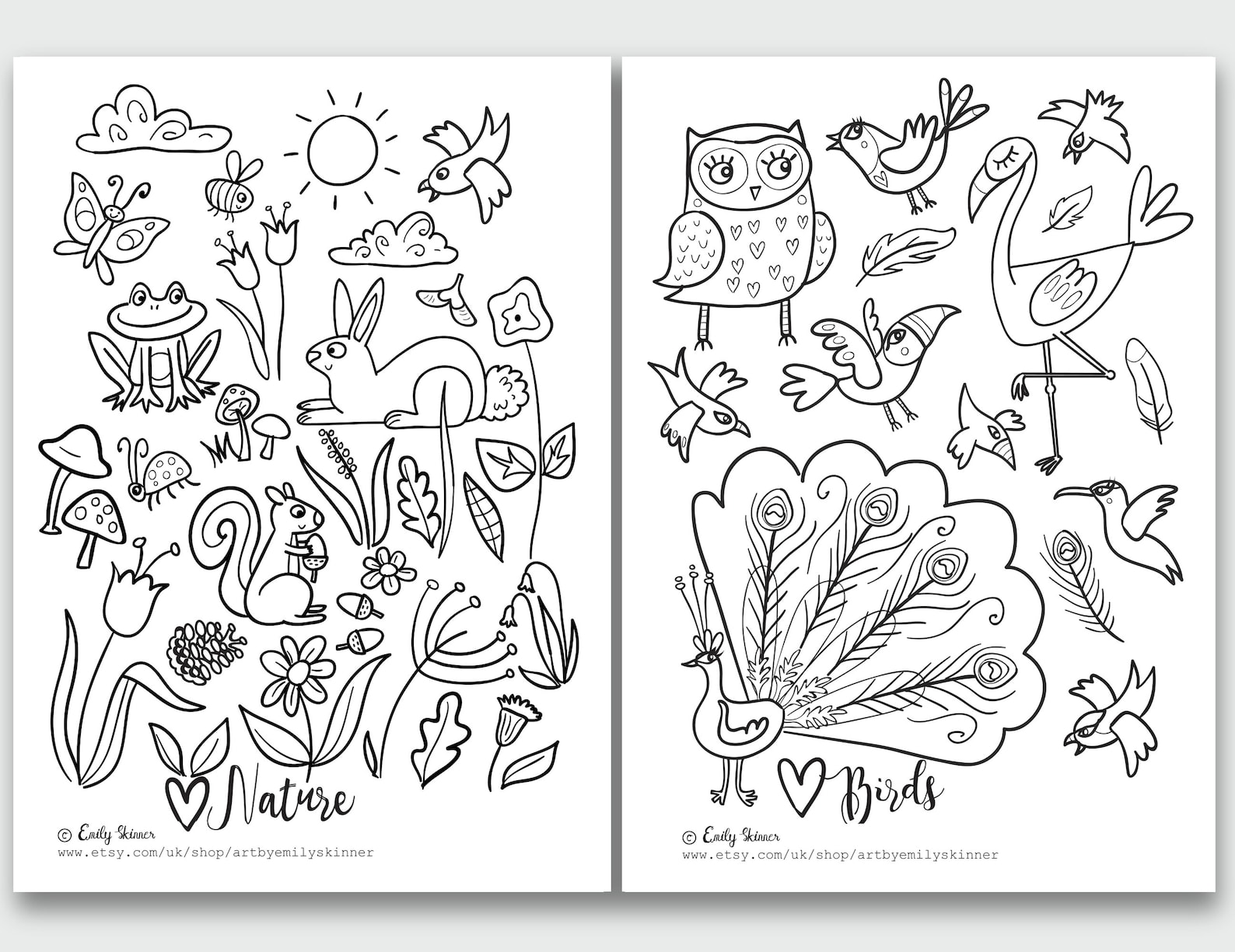 Hojas para colorear imprimibles, descarga instantánea, 5 x animales ...