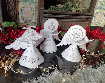 Christmas Angels printable paper craft activity