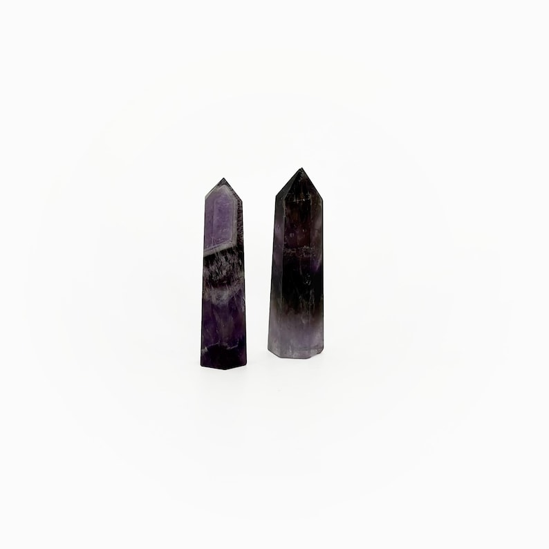 Crystal Towers, Crystal Points, Amethyst, Blue Lace Agate, Flower Agate, Green Aventurine, Howlite, Moonstone, Rose Quartz, Sardonyx, Amethyst