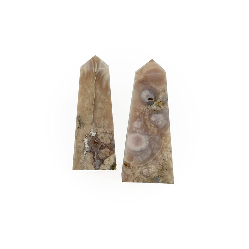 Crystal Towers, Crystal Points, Amethyst, Blue Lace Agate, Flower Agate, Green Aventurine, Howlite, Moonstone, Rose Quartz, Sardonyx, Flower Agate