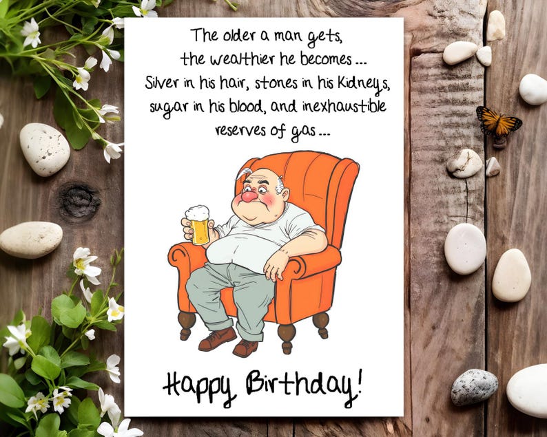 Funny Birthday Card - Joke Humour for Him, Men, Male - Wealthy Man ...