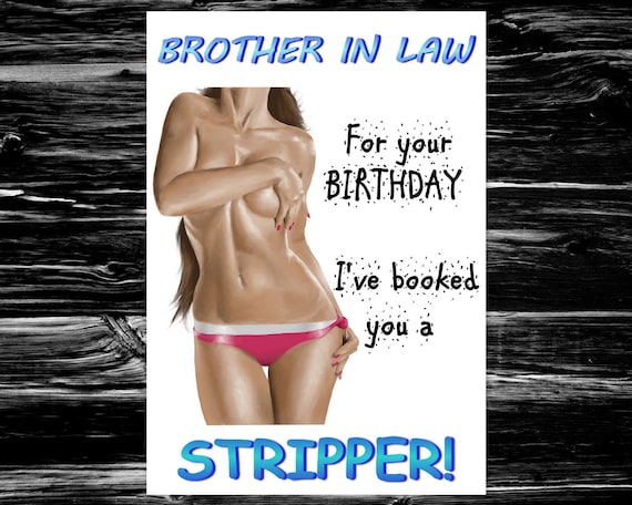 Brother in Law Funny Birthday Card Rude Adult Humour for Him Men