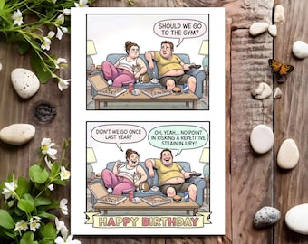 Funny Birthday Card - Joke Humour for Him, Her, Men, Women, Male, Female - Gym