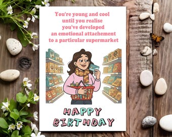Funny Birthday Card - Joke Humour for Her, Women, Female -  Supermarket