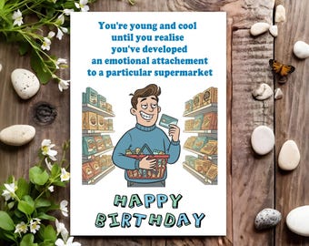 Funny Birthday Card - Joke Humour for Him, Men, Male - Supermarket