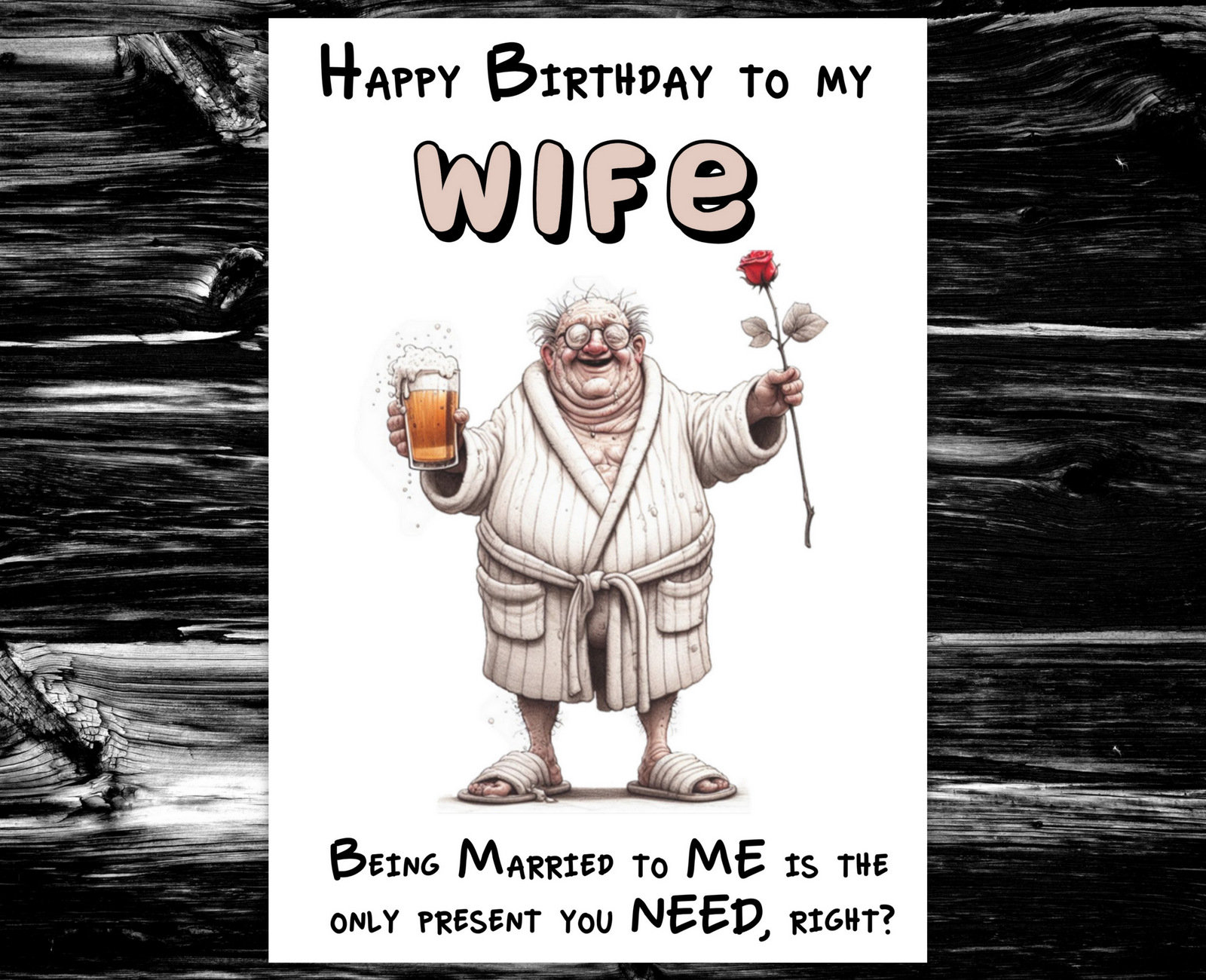Funny Wife Birthday Card Adult Humour for Her Women Female Etsy UK