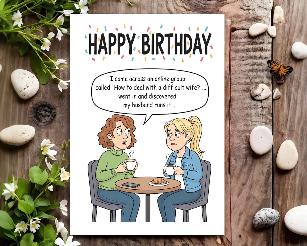 Funny Birthday Card - Joke Humour for Her, Women, Female - Difficult ...