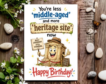 Funny Birthday Card - Joke Humour for Him, Men, Male - Heritage Site