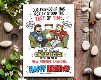Friend Funny Birthday Card Joke Humour for Him Men Male - Test of  Time