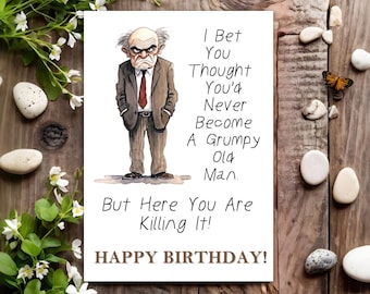 Funny Old Man Birthday Card – Sneeze Fart and Pee Yourself Joke – Crude ...
