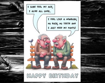 FUNNY BIRTHDAY CARD Adult Humour for Him Men Male -  Like A Newborn