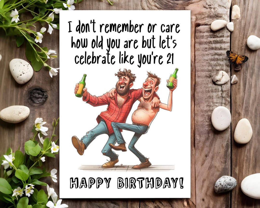Funny Birthday Card for Him Men Male - Let's Celebrate - Etsy