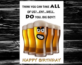 FUNNY BIRTHDAY CARD Rude Adult Humour for Him Men Male - Big Boy