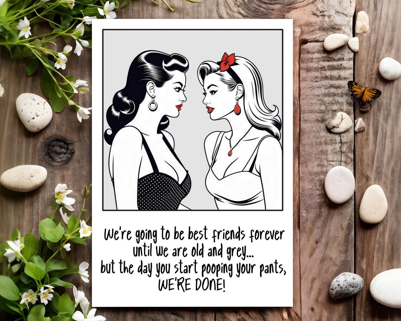 Friend Funny Birthday Card for Her Women Female - Best Friends Forever ...