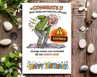Funny Birthday Card - Joke Humour for Him, Men, Male - Expired