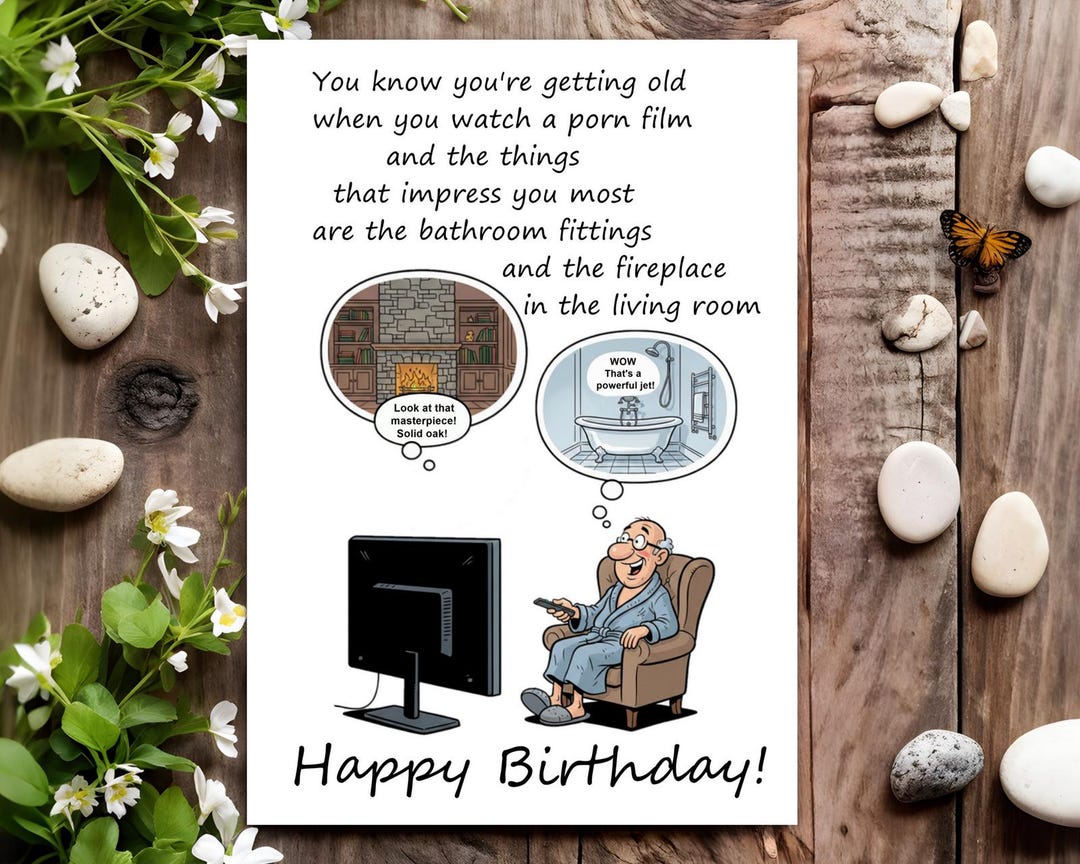 Funny Birthday Card Joke Humour for Him Men Male - Getting Old - Etsy