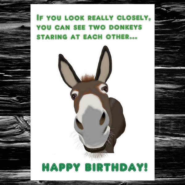 FUNNY BIRTHDAY CARD Rude Adult Humour for Him Her Men Women Male Female - Two Donkeys