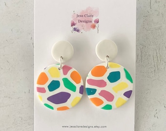 Colour Pop Polymer Clay Earrings: Handmade Statement Dangles