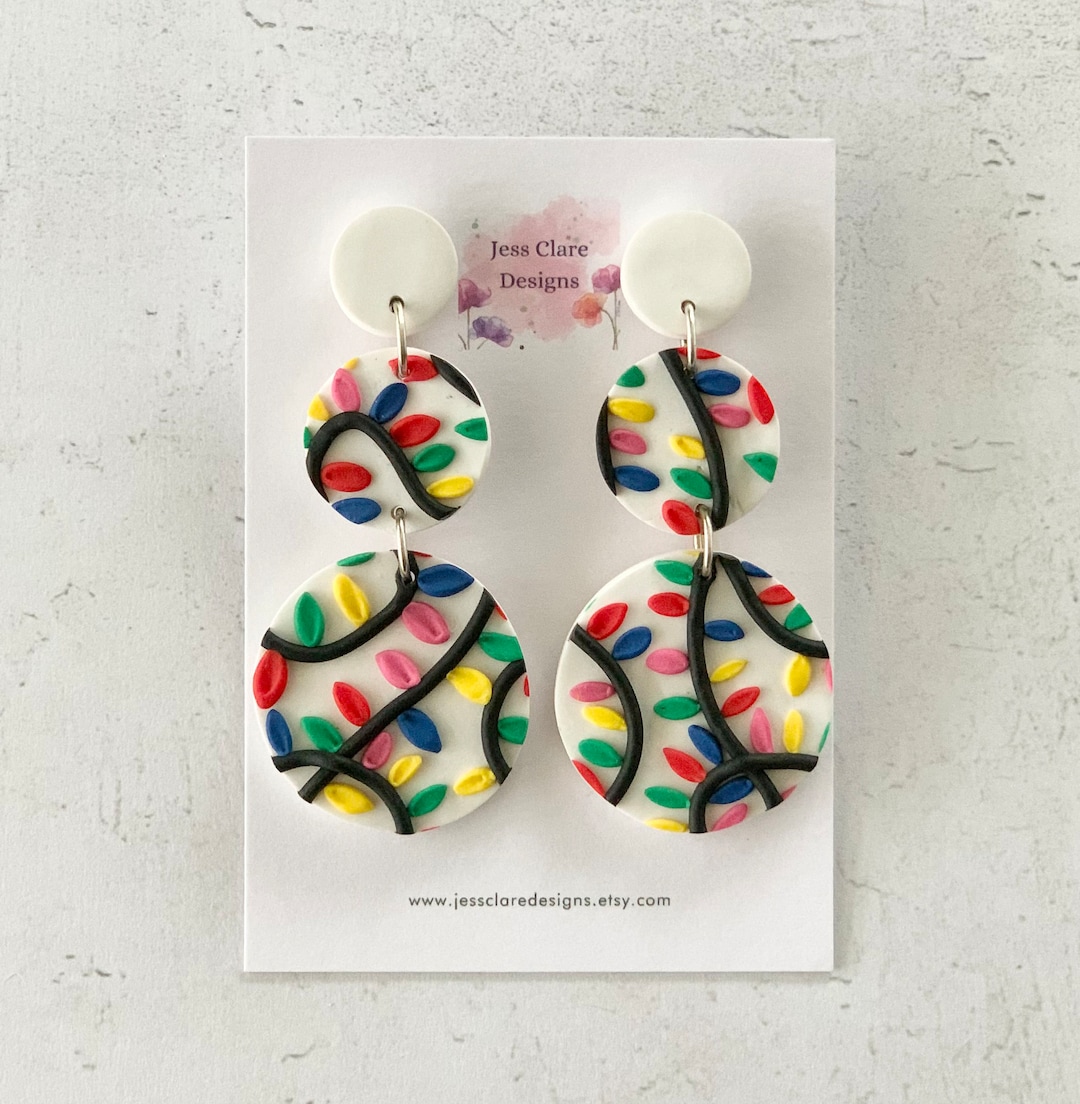 Polymer Clay Tangled Christmas Tree Light Dangles - Etsy