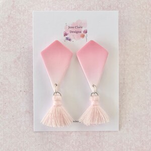 Pink Ombré Clay Tassel Earrings | Handmade Statement Jewellery