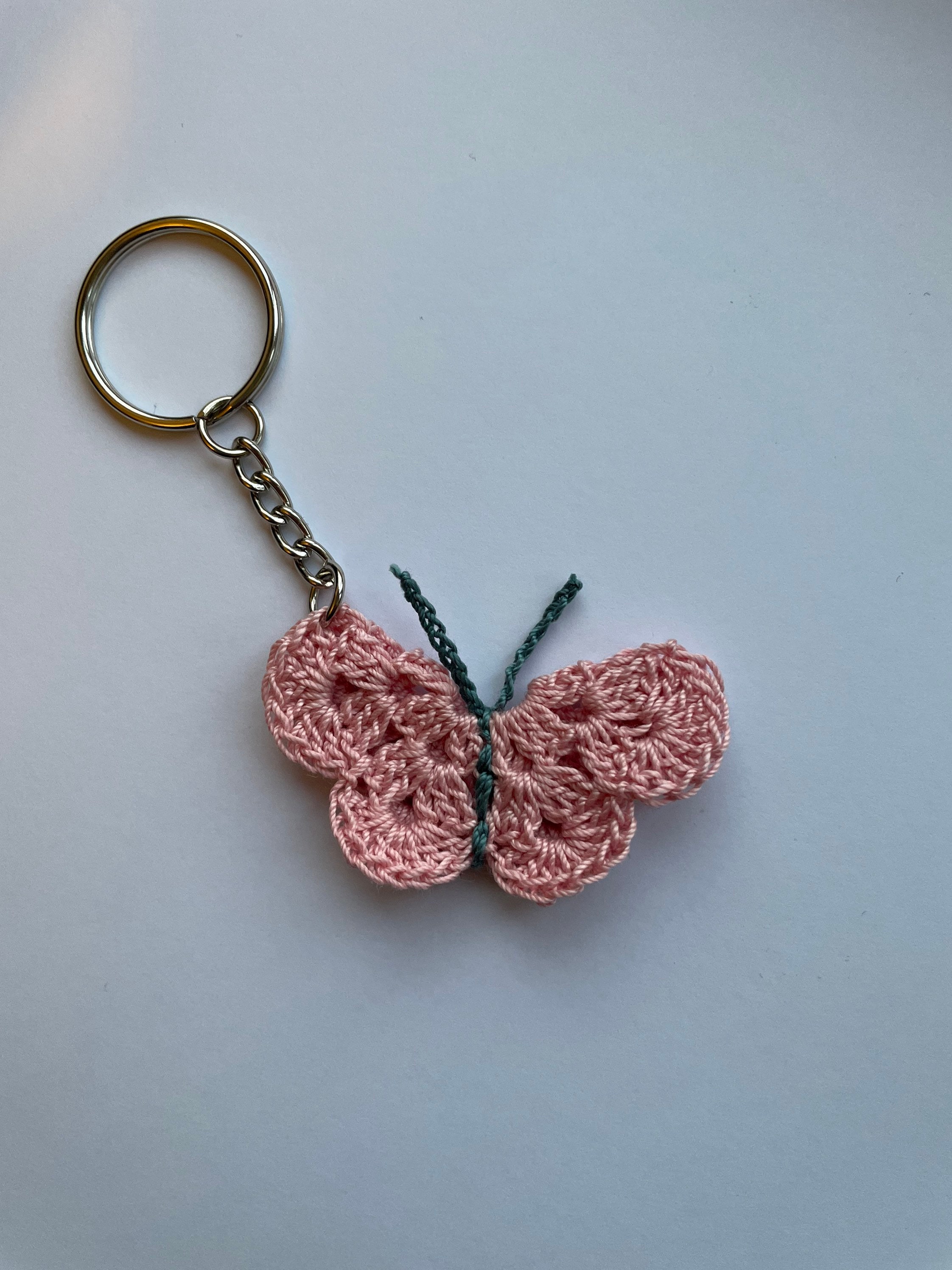 Crochet butterfly keychain | Etsy