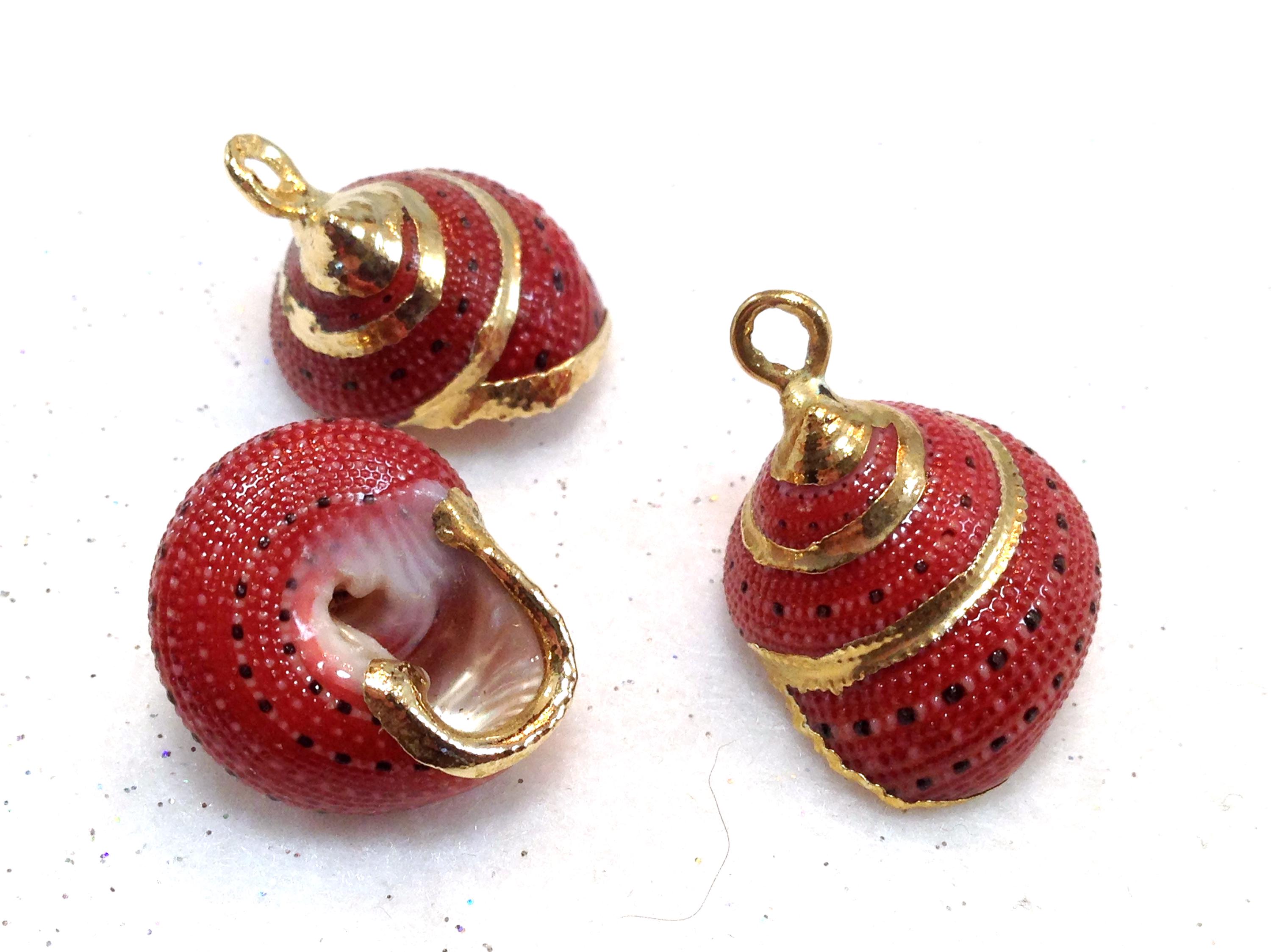 24K Gold Plated #2 Seashell Charms - Etsy