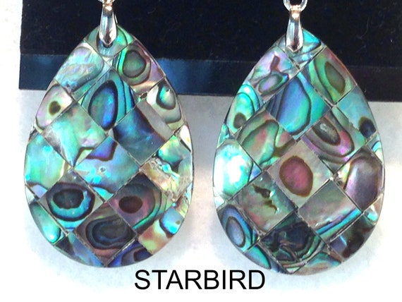 Abalone Mosaic  inlay sea shell dangle earrings - image 8