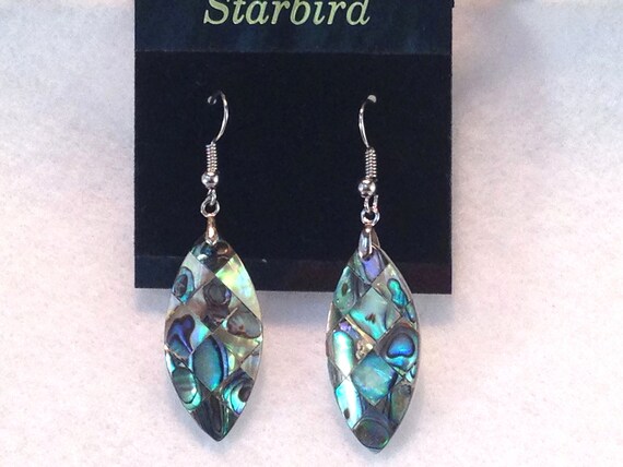 Abalone Mosaic  inlay sea shell dangle earrings - image 9