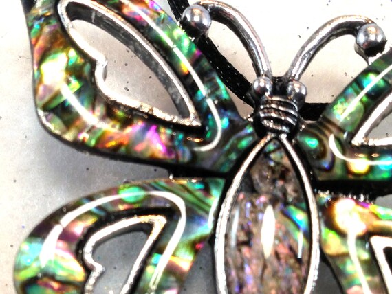 Abalone, Paua Butterfly Inlay Shell  Pendant Neck… - image 8