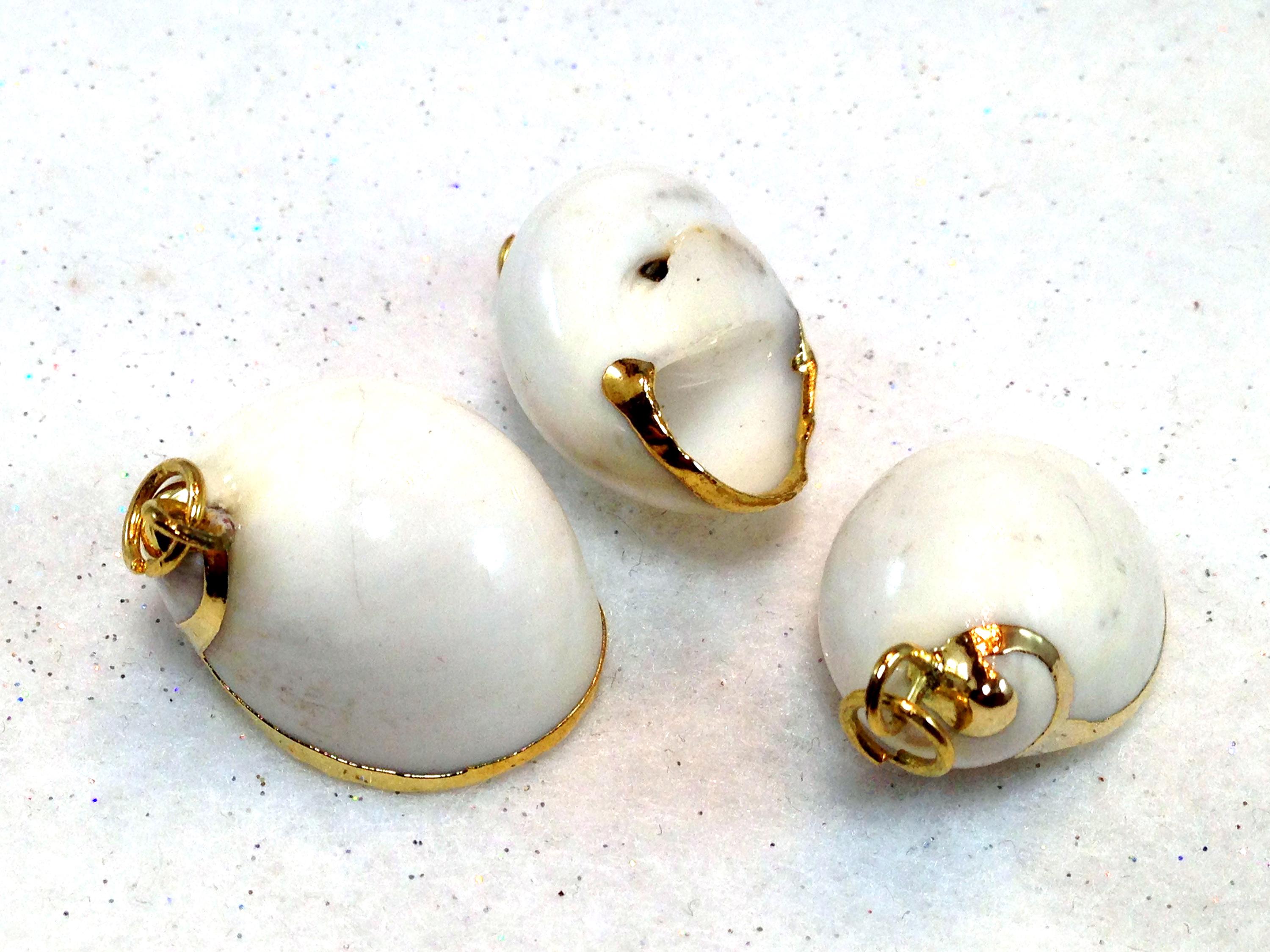24K Gold Plated Seashell Charms - Etsy