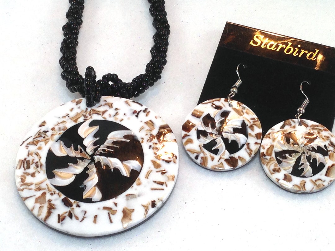Shells Inlay Jewelry Shell Inlay Pendant Necklace and or Earring - Etsy